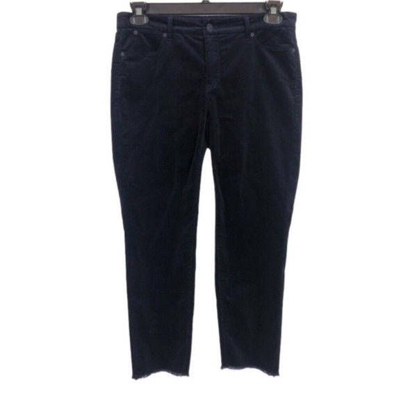 TALBOTS Women’s Sz 8P Flawless 5 Pocket Petites Slim Ankle  Corduroy Navy Blue - Picture 1 of 10